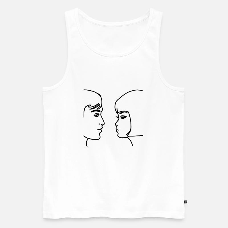 2 Gesichter - Männer Premium Bio Tank Top - Weiß