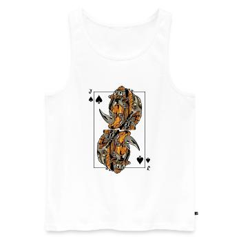 Rhino Steampunk Jeu de cartes Spades Jack Poker - Débardeur bio Premium Homme - blanc - Devant - Michal (187cm)
