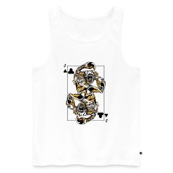 Scorpion Steampunk Jeu de Cartes Clubs Jack Poker - Débardeur bio Premium Homme - blanc - Devant - Michal (187cm)