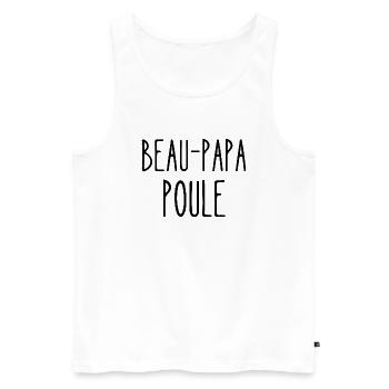 beau-papa poule - Débardeur bio Premium Homme - blanc - Devant - Michal (187cm)