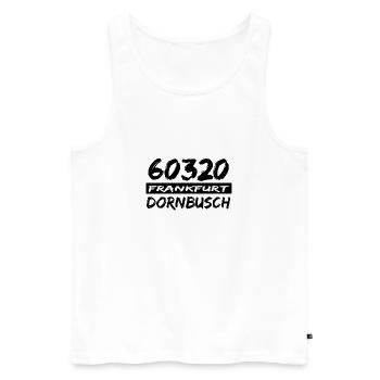 60320 Frankfurt Dornbusch - Männer Premium Bio Tank Top - Weiß - Vorne - Michal (187cm)