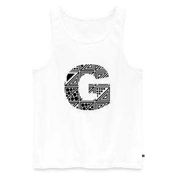 Buchstabe G - Männer Premium Bio Tank Top - Weiß - Vorne - AI Model Male 178 light (178cm)