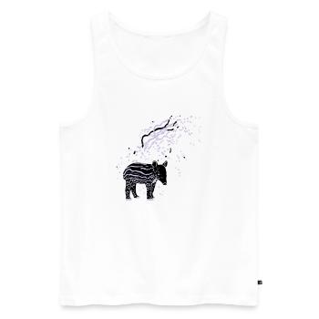 PLUX Tapir - Männer Premium Bio Tank Top - Weiß - Vorne - AI Model Male 178 light (178cm)