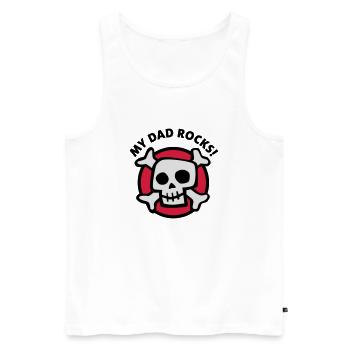 my_dad_rocks_3c - Men's Premium Organic Tank Top - white - Front - AI Model Male 178 light (178cm)