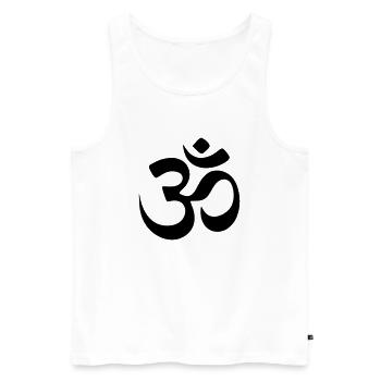 Om-Symbol - Débardeur bio Premium Homme - blanc - Devant - AI Model Male 178 light (178cm)