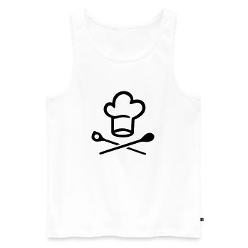 Cook - Men's Premium Organic Tank Top - white - Front - AI Model Male 178 light (178cm)