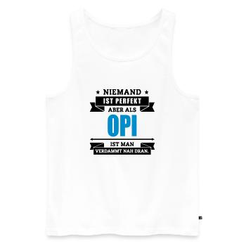 Funshirt Opi - Männer Premium Bio Tank Top - Weiß - Vorne - AI Model Male 178 light (178cm)