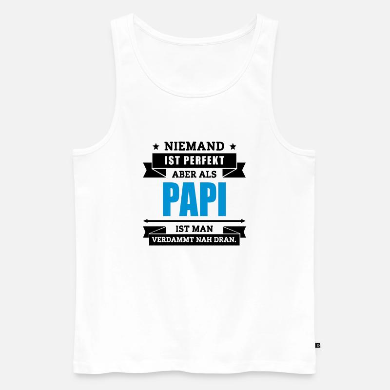 Funshirt Papi - Männer Premium Bio Tank Top - Weiß