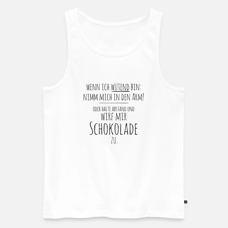 wütend wirf Schokolade - Männer Premium Bio Tank Top - Weiß