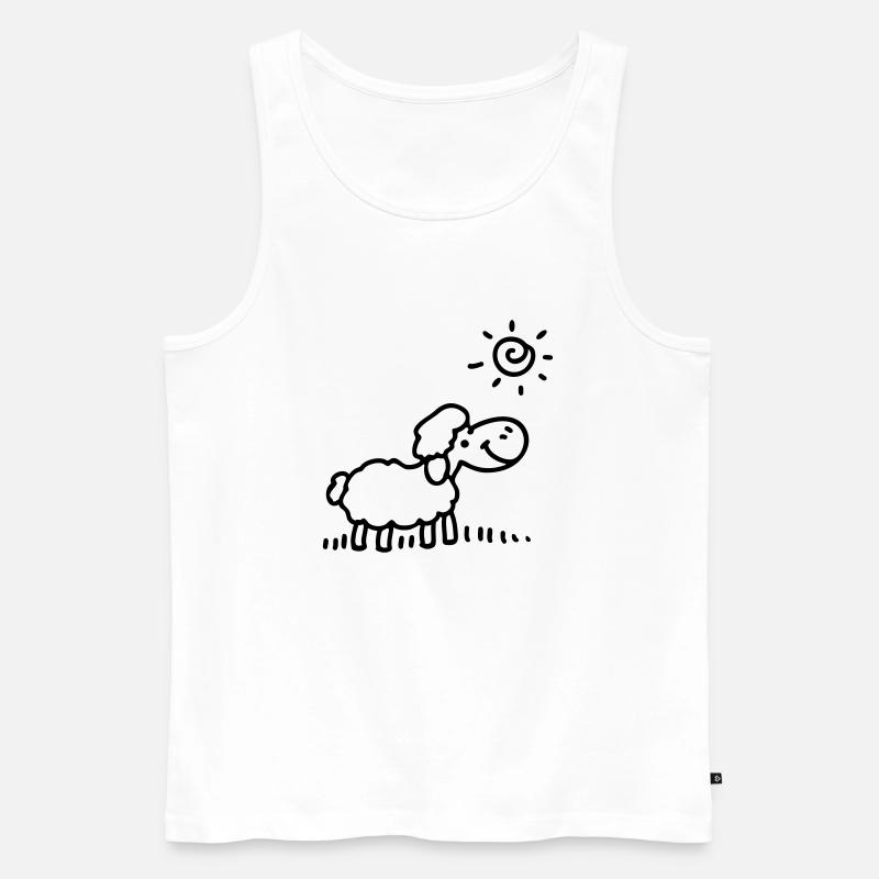 Schäfchen Sonne - line - Männer Premium Bio Tank Top - Weiß