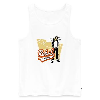Rebel forever - Men's Premium Organic Tank Top - white - Front - AI Model Male 178 light (178cm)