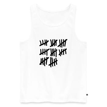 Vierzig Strichliste - Männer Premium Bio Tank Top - Weiß - Vorne - AI Model Male 178 light (178cm)