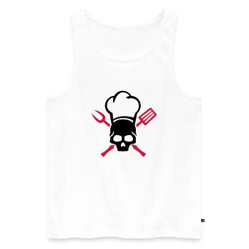 grillen__totenkopf_skull_2__f2 - Men's Premium Organic Tank Top - white - Front - Michal (187cm)