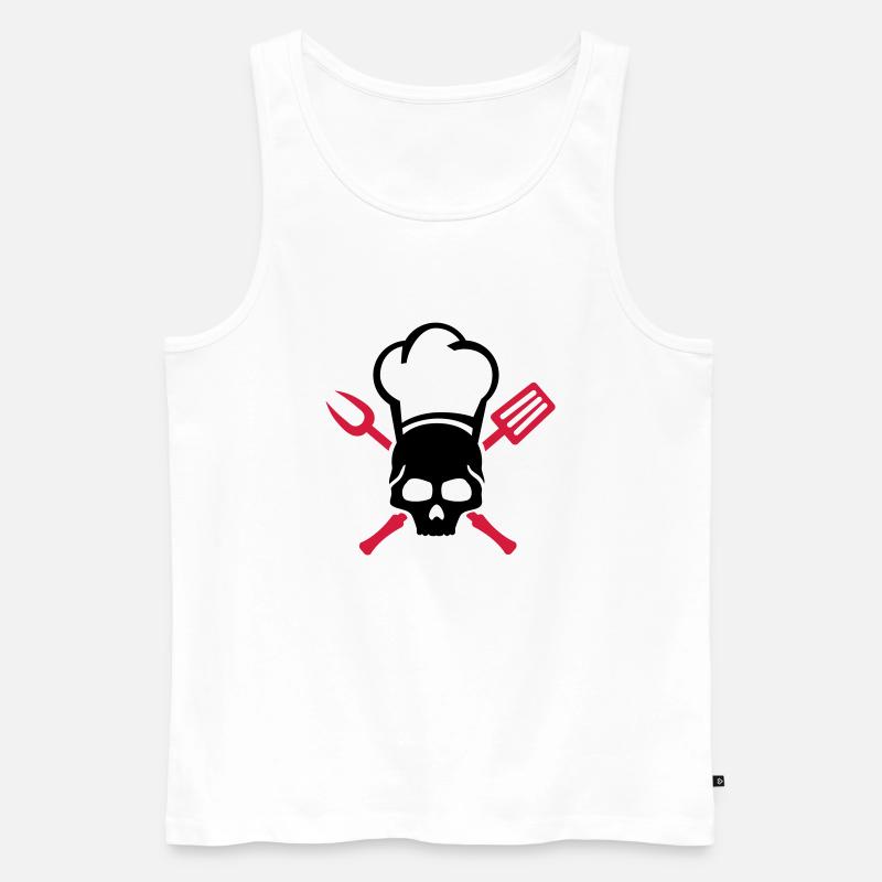 grillen__totenkopf_skull_2__f2 - Männer Premium Bio Tank Top - Weiß