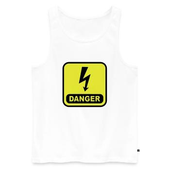 Danger Lightning - Men's Premium Organic Tank Top - white - Front - AI Model Male 178 light (178cm)