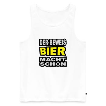 der beweis bier macht schön - Männer Premium Bio Tank Top - Weiß - Vorne - Michal (187cm)