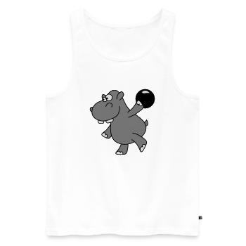 Hippo Bowling - Men's Premium Organic Tank Top - white - Front - AI Model Male 178 light (178cm)