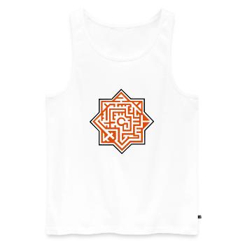 Mandala Labyrinth 2c - Männer Premium Bio Tank Top - Weiß - Vorne - AI Model Male 178 light (178cm)