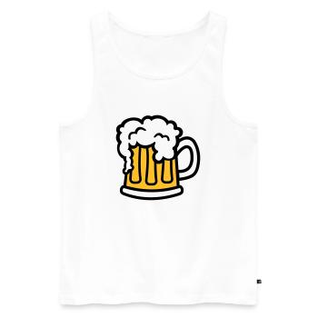 Bière - Débardeur bio Premium Homme - blanc - Devant - AI Model Male 178 light (178cm)