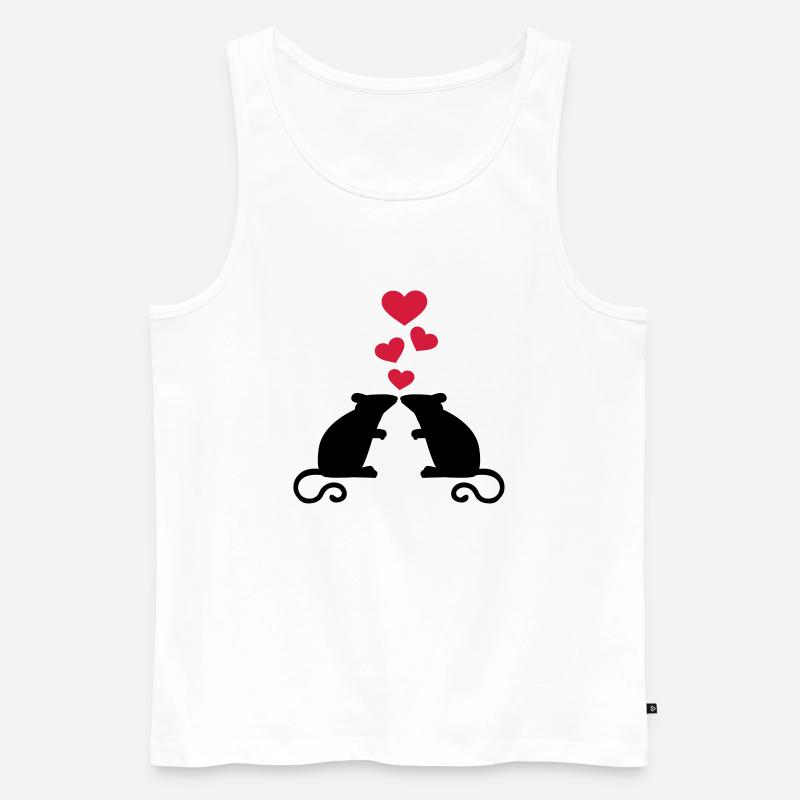 Maus - Männer Premium Bio Tank Top - Weiß
