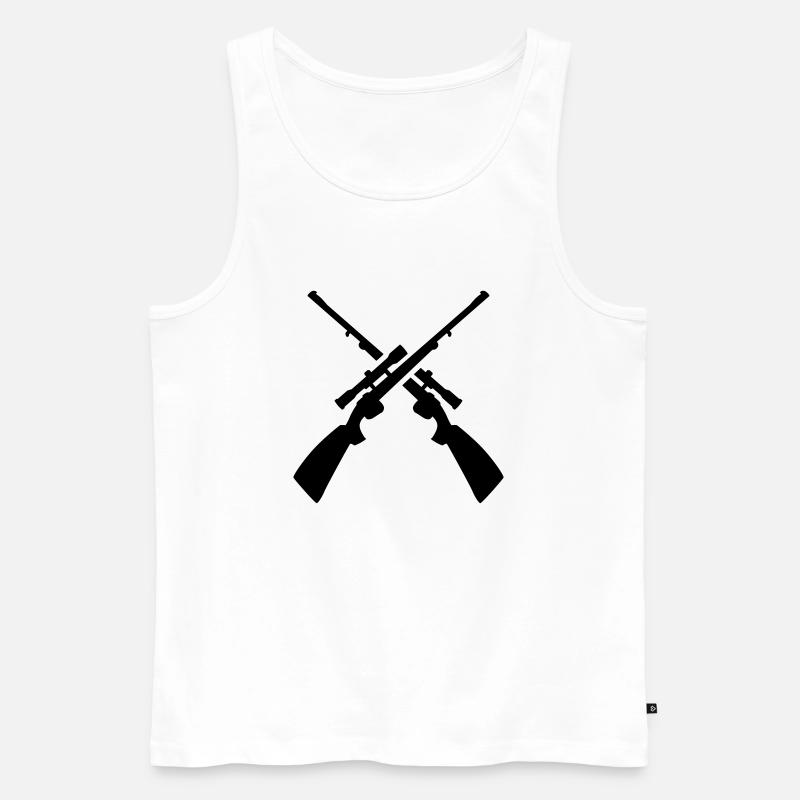 Gewehr - Männer Premium Bio Tank Top - Weiß