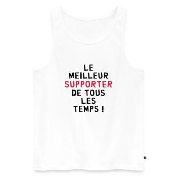 Supporter / Supportrice / Sport / Supporteur - Débardeur bio Premium Homme - blanc - Devant - Michal (187cm)