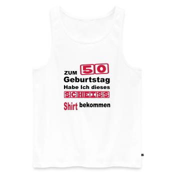 Geburstag Alter 50 Scheiss Shirt Birthday Geschenk - Männer Premium Bio Tank Top - Weiß - Vorne - Michal (187cm)