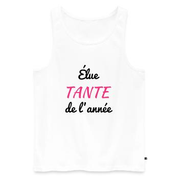 Aunt Aunty Tante Tata Baby Bébé Birth - Men's Premium Organic Tank Top - white - Front - AI Model Male 178 light (178cm)