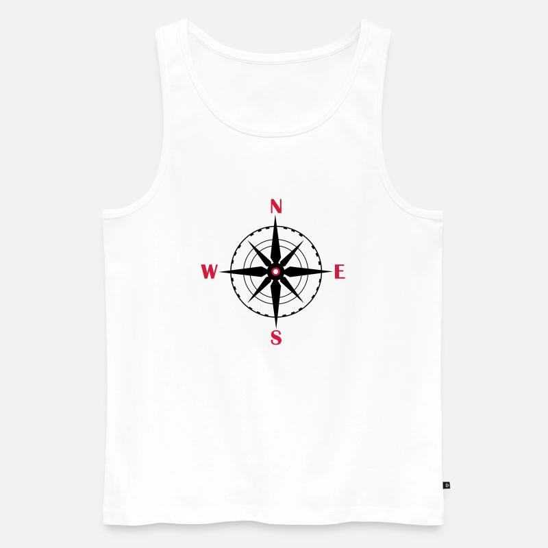 kompass_02 - Männer Premium Bio Tank Top - Weiß