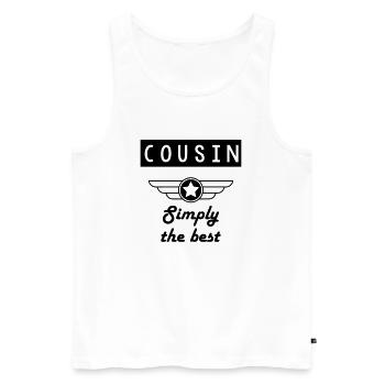 Onkel / Tante / Vetter / Cousin / Kusine - Männer Premium Bio Tank Top - Weiß - Vorne - AI Model Male 178 light (178cm)