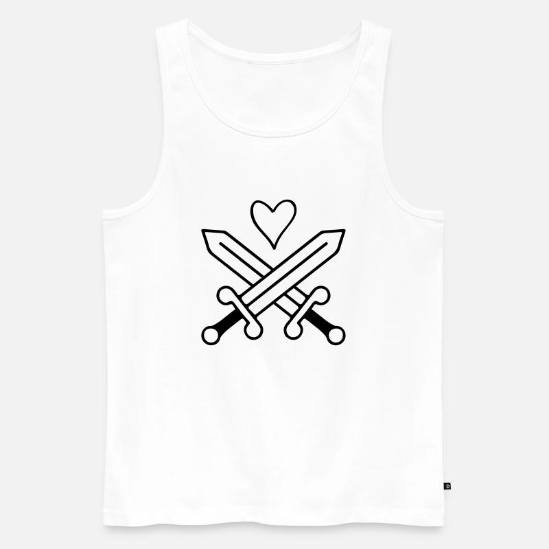 schwerter herz - Männer Premium Bio Tank Top - Weiß