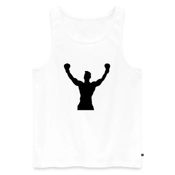 boxning winner design - Männer Premium Bio Tank Top - Weiß - Vorne - AI Model Male 178 light (178cm)