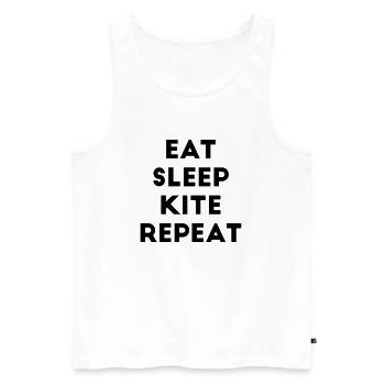 Eat sleep kite repeat saying wind surfing surfer - Men's Premium Organic Tank Top - white - Front - AI Model Male 178 light (178cm)