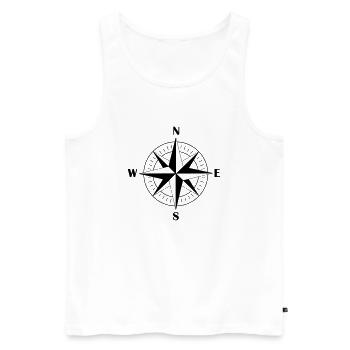 kompass 001 - Débardeur bio Premium Homme - blanc - Devant - Michal (187cm)