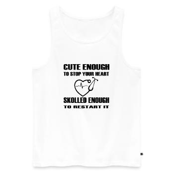 Nurse Krankenschwester Doktor - Männer Premium Bio Tank Top - Weiß - Vorne - Michal (187cm)