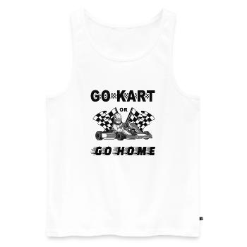 Gokart or go home - Men's Premium Organic Tank Top - white - Front - Michal (187cm)