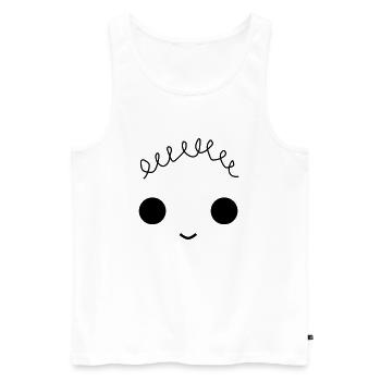 Cute face with curly hair - Männer Premium Bio Tank Top - Weiß - Vorne - AI Model Male 178 light (178cm)