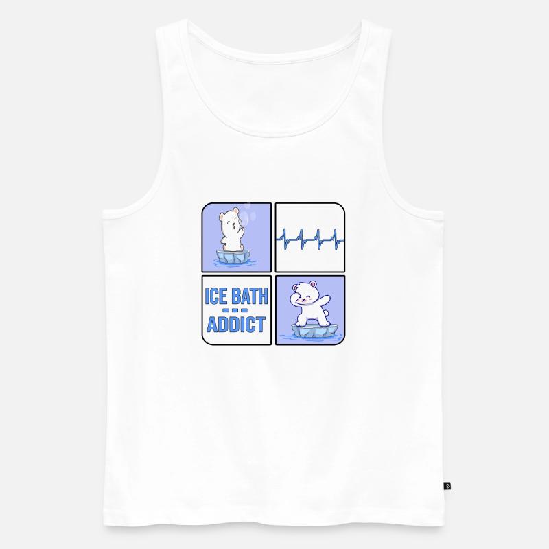 eisbader winterbader eisbär icebath addict - Men's Premium Organic Tank Top - white
