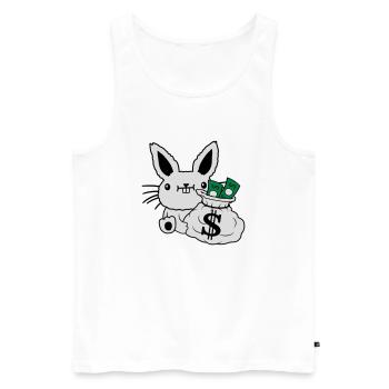 Reicher Geldsack Osterhase Geldscheine - Männer Premium Bio Tank Top - Weiß - Vorne - AI Model Male 178 light (178cm)