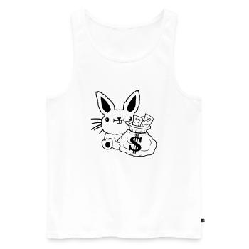 Geldsack reicher Osterhase Geldscheine - Männer Premium Bio Tank Top - Weiß - Vorne - AI Model Male 178 light (178cm)