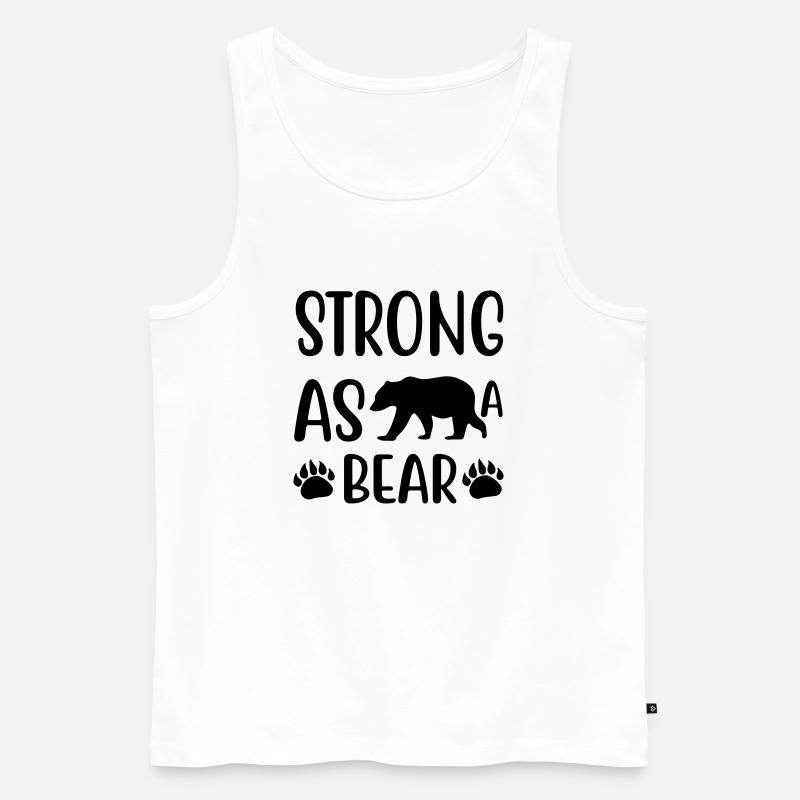Strong as a bear - Männer Premium Bio Tank Top - Weiß