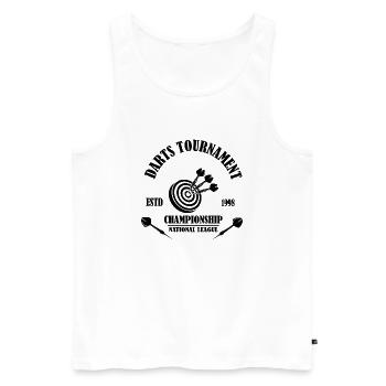 Dart Tournament Championschip Design - Männer Premium Bio Tank Top - Weiß - Vorne - Michal (187cm)