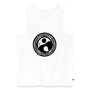 Yin Yang Sign Symbol Peace Happy 11 - Men's Premium Organic Tank Top - white - Front - Michal (187cm)
