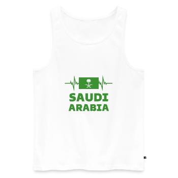 Arabie saoudite Football 2022 battement de cœur - Débardeur bio Premium Homme - blanc - Devant - Michal (187cm)