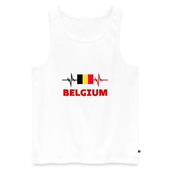 Belgium Football 2022 heartbeat - Men's Premium Organic Tank Top - white - Front - Michal (187cm)