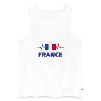 France Football 2022 battement de cœur France - Débardeur bio Premium Homme - blanc - Devant - AI Model Male 178 light (178cm)