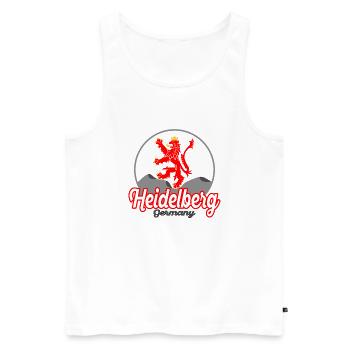 Heidelberg Löwe Deutschland - Vintage Hell Wappen - Männer Premium Bio Tank Top - Weiß - Vorne - Michal (187cm)
