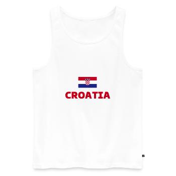 Croatie Football 2022 battement de cœur Croatie - Débardeur bio Premium Homme - blanc - Devant - Michal (187cm)
