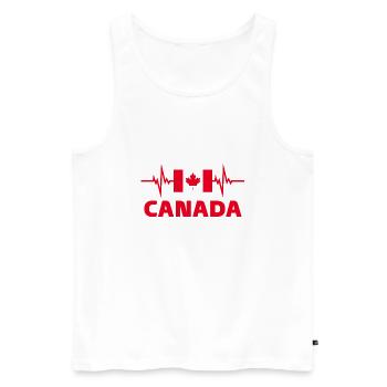 Canada Football 2022battement de cœur Canada - Débardeur bio Premium Homme - blanc - Devant - AI Model Male 178 light (178cm)