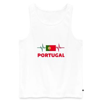 Portugal Football 2022 heartbeat Portugal - Men's Premium Organic Tank Top - white - Front - Michal (187cm)